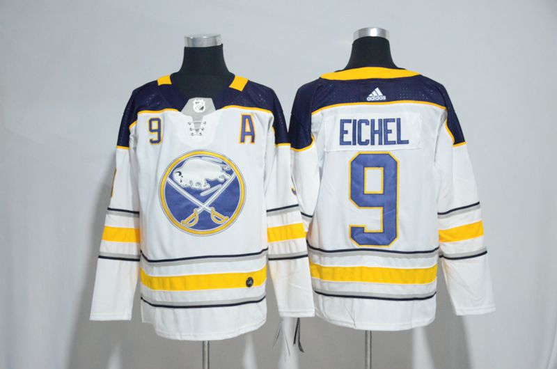 Men Buffalo Sabres #9 Eichel White Hockey Stitched Adidas NHL Jerseys